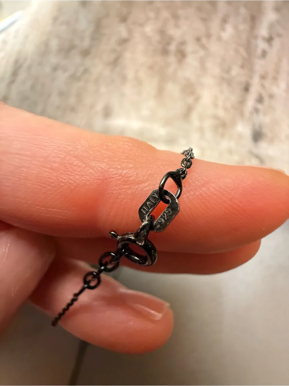 Helen Ficalora 925 oxidized silver chain. Adjustable w many loops.